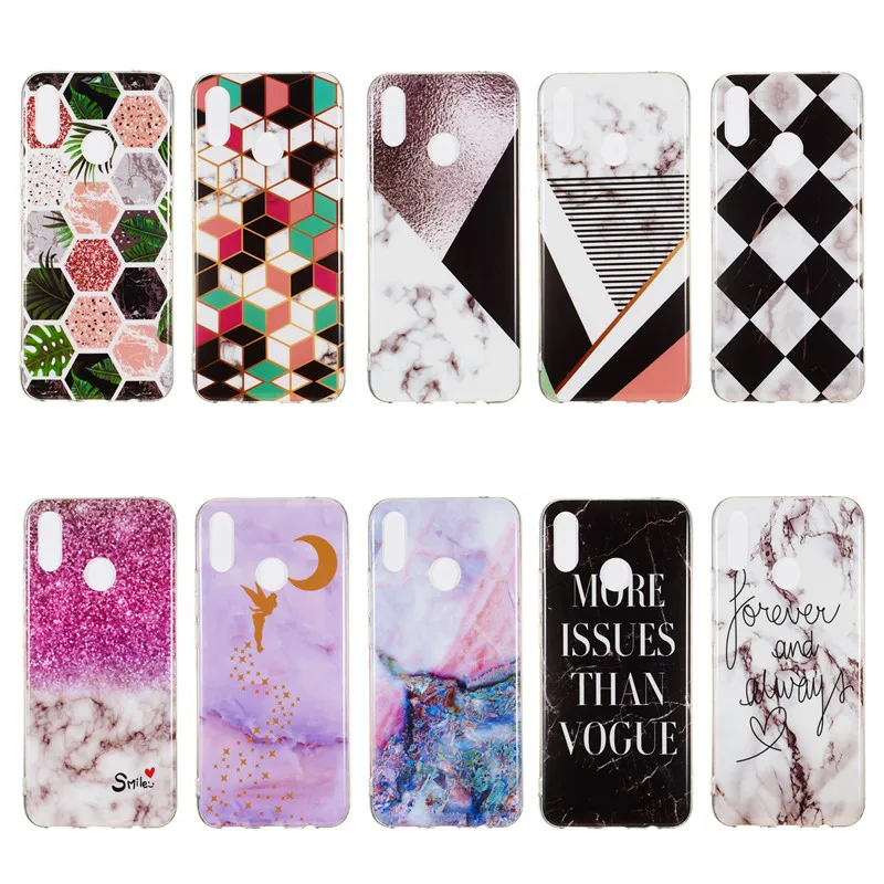 Nova 3i Soft TPU Case on For Coque Huawei P Smart Plus Silicone Marble Cover Phone Cases Capa |