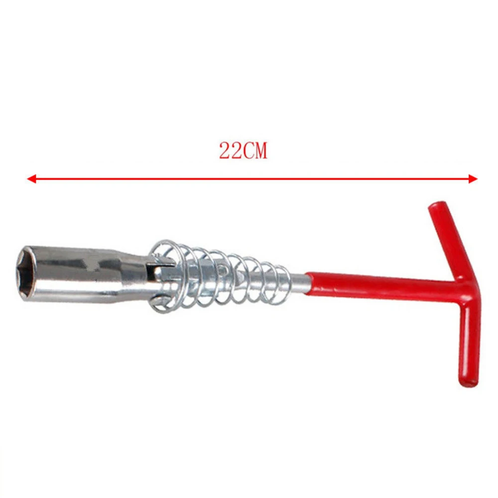 16mm Auto Car T-Handle Joint Spark Plug Socket Wrench Remover Installer Tool Red+Silver |