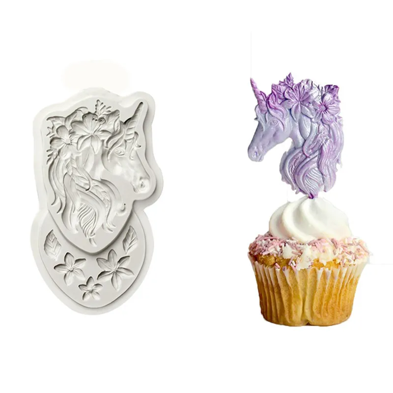 Мифическое животное лошадь/угловой формы силиконовые DIY fondant (сахарная) шоколад
