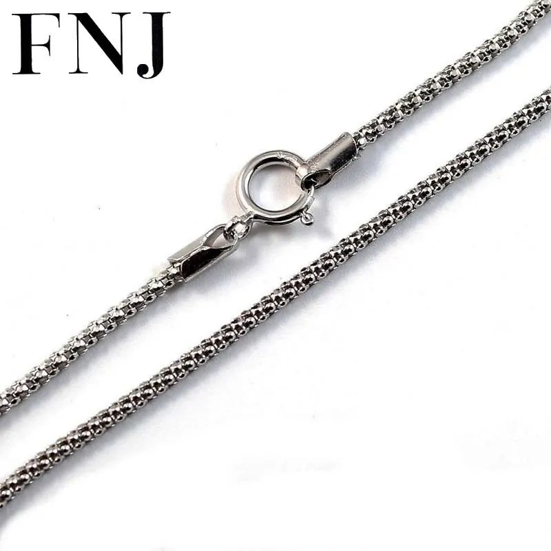 

FNJ 3MM Corn Chain Necklace for Women Men 100% Real 925 Silver Accessorice S925 Thai Solid Silver Jewelry Making Necklaces Long