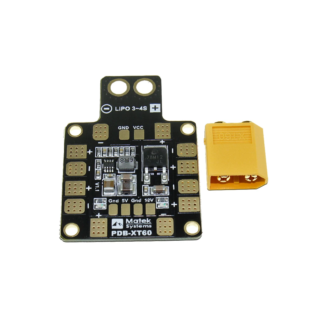 MATEK Mini Power Hub PDB XT60 распределительная плата с BEC 5 В/12 В для мультиротора самолета FPV