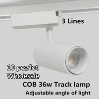 36w modern zoom led track lights rail mounted cob spotlights black adjustable focus ceiling spot light spotlight 10pslot dhl