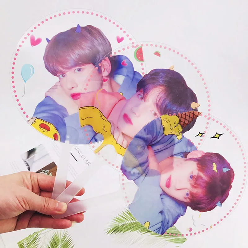 Kpop TXT фото ручной вентилятор Soobin Yeonjun прозрачный ПВХ ручной вентилятор Taehyun Hueningkai летние канцелярские принадлежности подарок