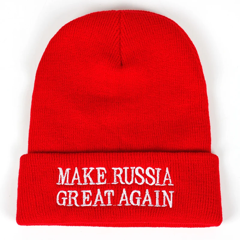 Зимняя шапка MAKE RUSSIA GREAT AGAIN мужские и женские хлопковые шапочки теплые шапки