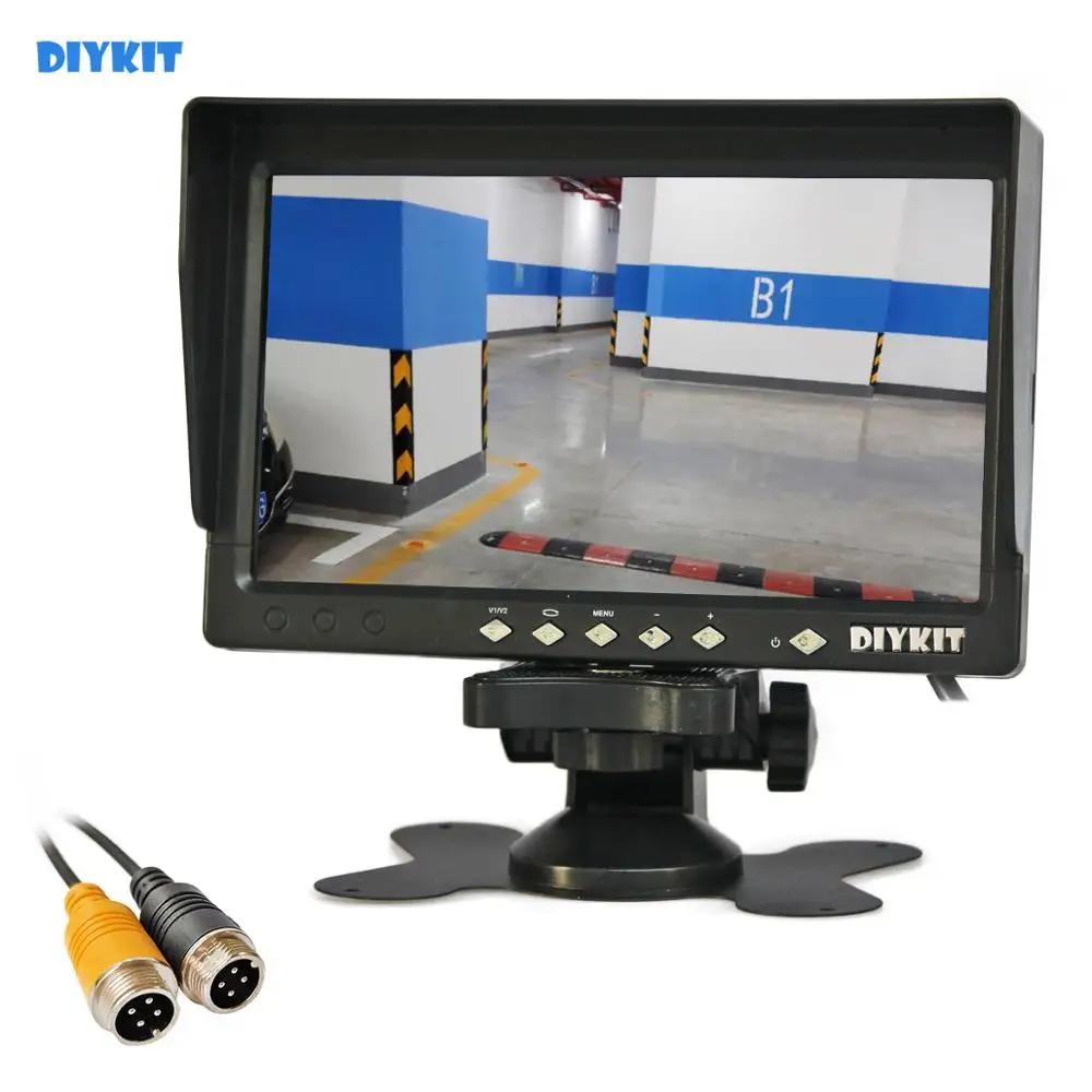 DIYKIT AHD 800x480 7 &quotIPS ЖК монитор автомобиля заднего вида Поддержка 1080P камера с