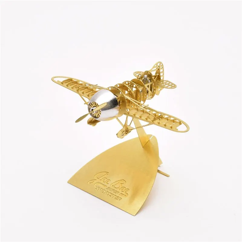 3D Puzzle 1/160 Scale GeeBee Racer R-2 DIY Metal Assembling Model Upmarket Professional Etching Brass Funny Gift Exquisite toys | Игрушки и