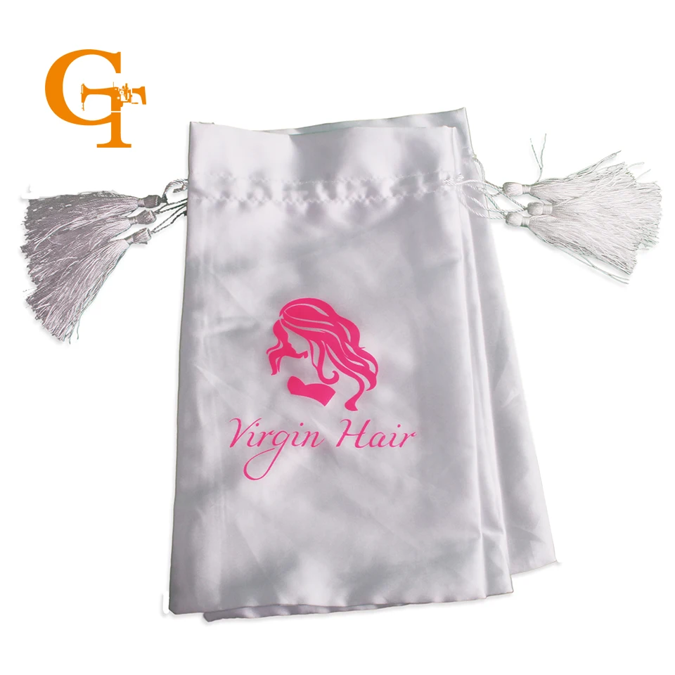 Натуральные волосы в пучке атласные упаковочные мешки с кисточкой роскошные 4