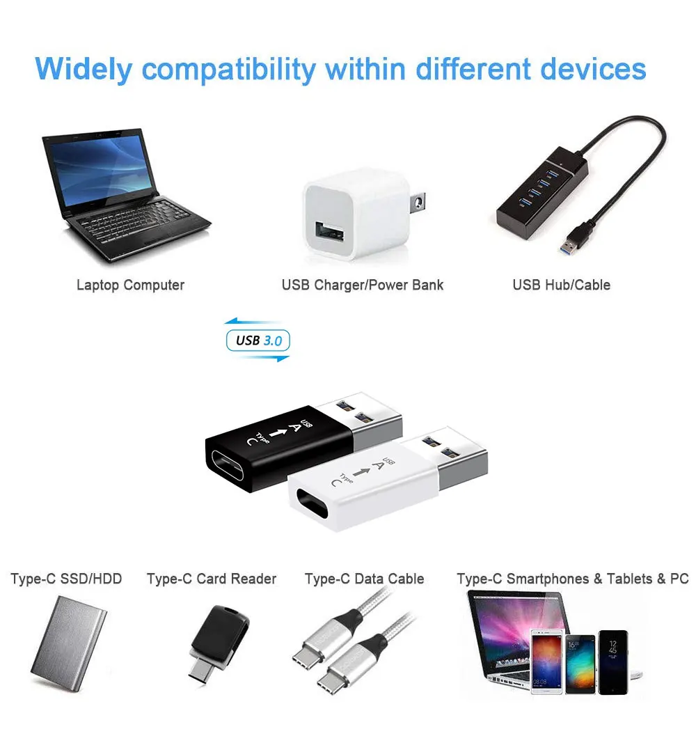 Ascromy USB C Женский к USB 3,0 Мужской адаптер Макс 10 Гбит/с кабель OTG адаптер конвертер для ноутбуков MacBook Xiaomi Mix9 samsung S10