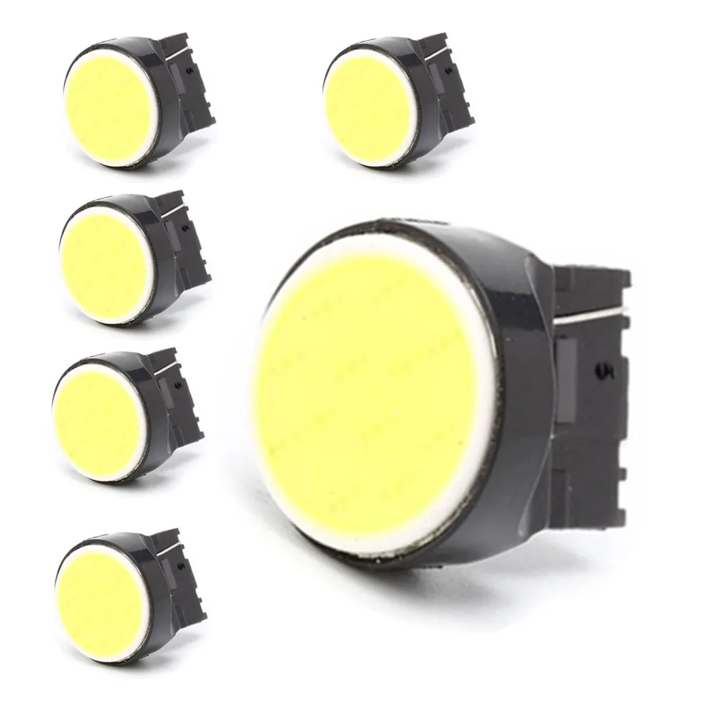 YSY T20 7443 COB 12SMD 12Led W21/5 Вт Авто Сигнал светодиодные фонари заднего хода стоп-сигналы, желтый красный голубой лед, работающего на постоянном токе 12 В в автомобиль для укладки волос, 50 шт в наборе
