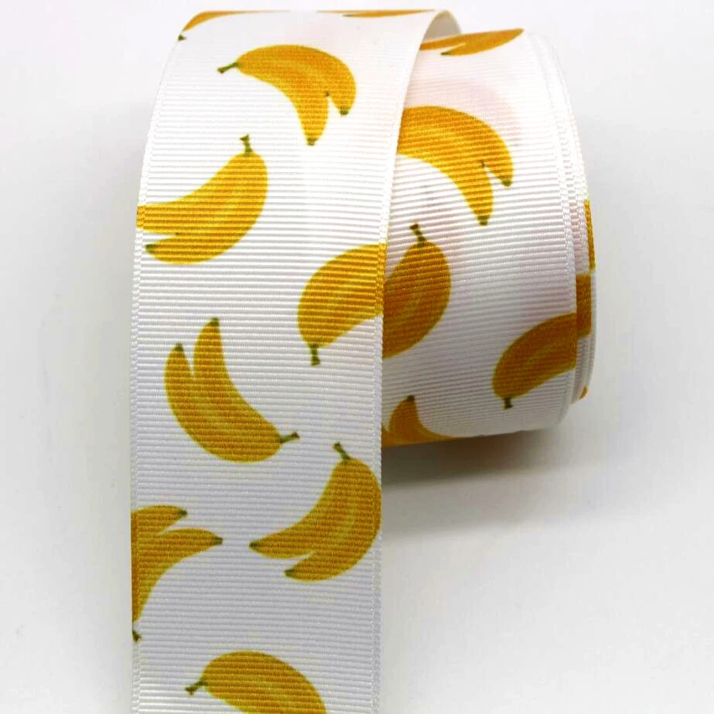 Новинка мультяшная лента с ананасом клубничкой арбузом и фруктами размер 1 1/2 38 мм