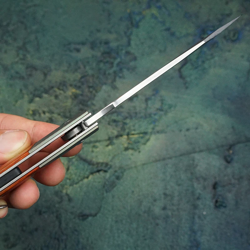 Фото Туренз Дамаск/14C28N сталь тактический складной нож G10 Ручка 3,9 дюймов карманные ножи с зажимом EDC Флиппер ножи №4