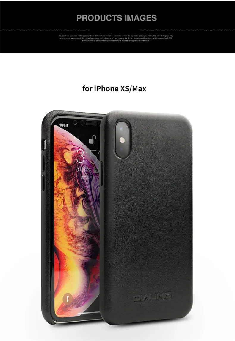 QIALINO натуральная кожа полуобернутый чехол для телефона Apple для iPhone Max роскошный Ультратонкий ручной работы задняя крышка для iPhone XS/XR