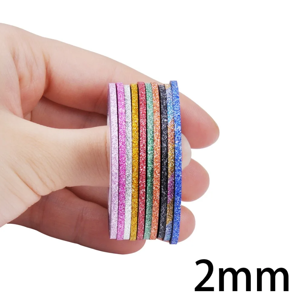 Biutee 1 рулон смешанные цвета скраб металл золото серебро мм 2 3 полоски для ногтей