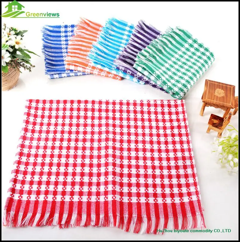Cotton Grid Gauce Dishtowel Kitchen Towel Dish Cleaning Cloth Tea Printed | Дом и сад