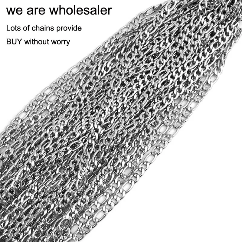 6 шт. Risul Нержавеющая Сталь Серебряный цвет мм Фигаро Цепь DIY свитер цепь ожерелье