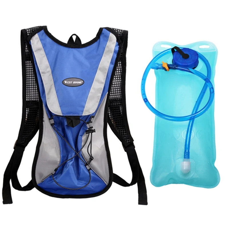 Blue andwaterbag WEST BIKING 2.5 L Portable Water Bag Cycling Backpack Wide Mouth Hydration Water Bladder Bag Bike Sports Cycling Bicycle Bag - Цвет: Blue andwaterbag