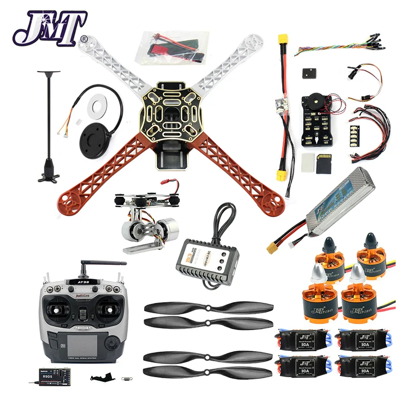 

Квадрокоптер JMT с 4 осями, HJ 450, PXI, 920KV, GPS 1045 Propes AT9S