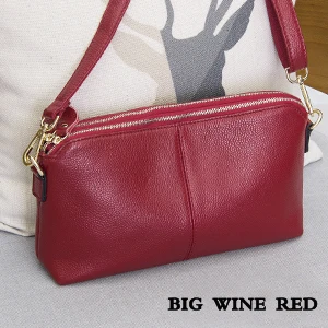 big wine red Натуральная кожа, высокое качество, клатч, стильная модная трендовая женская сумка, сумка-мессенджер, двойного назначения, сумка для отдыха#38177 - Цвет: big wine red