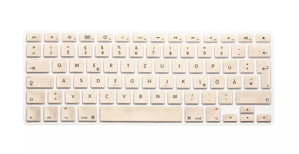 Gold Европейские немецкие буквы клавиатуры протектор для Macbook Air Pro retina 1" 15" 1" ноутбука кожаные чехлы для Mac book 13 15 QWERTZ - Цвет: Gold