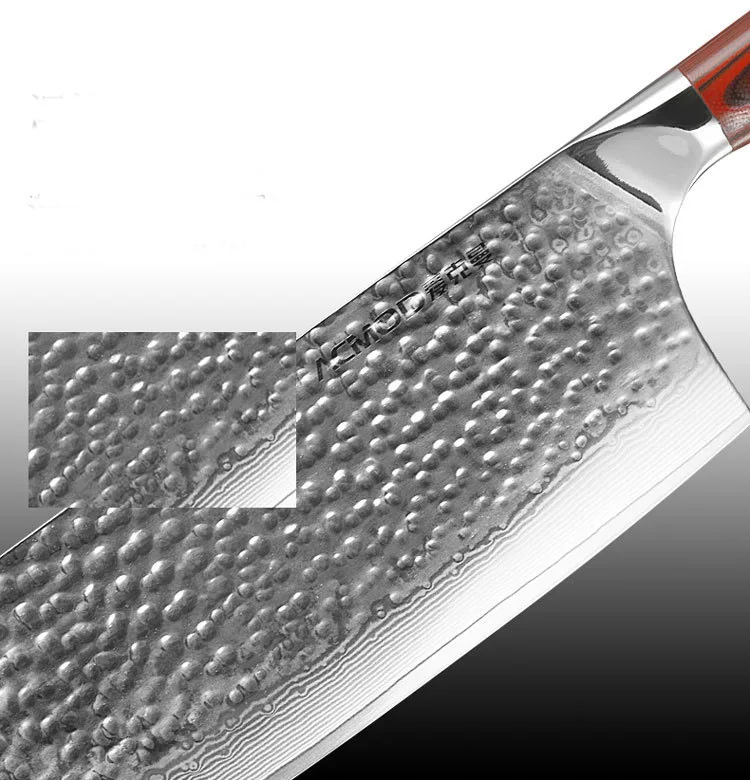 Liang Da 7 дюймов кухонный нож nakiri овощные ножи японский VG10 Дамасская сталь нож шеф-повара с деревянной ручкой