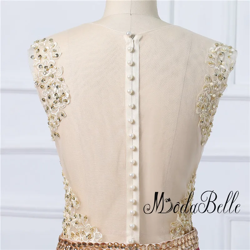 Modabelle 2017 длинное винно красное вечернее платье с золотыми бусинами Longue Soiree