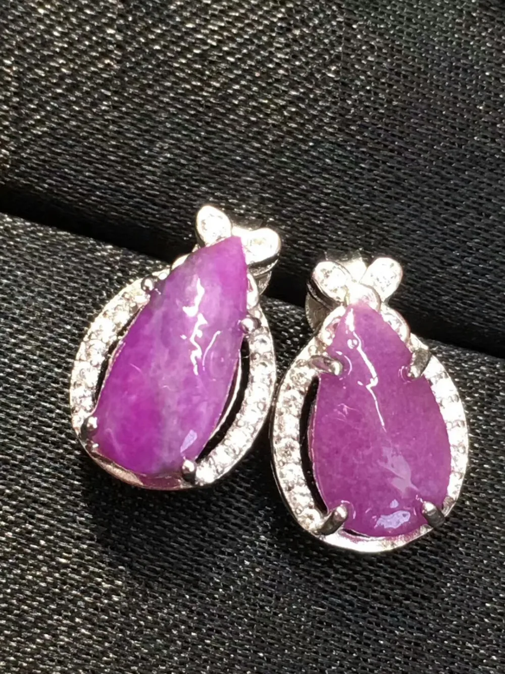 Женские сережки из натурального Королевского розового геля Sugilite женские