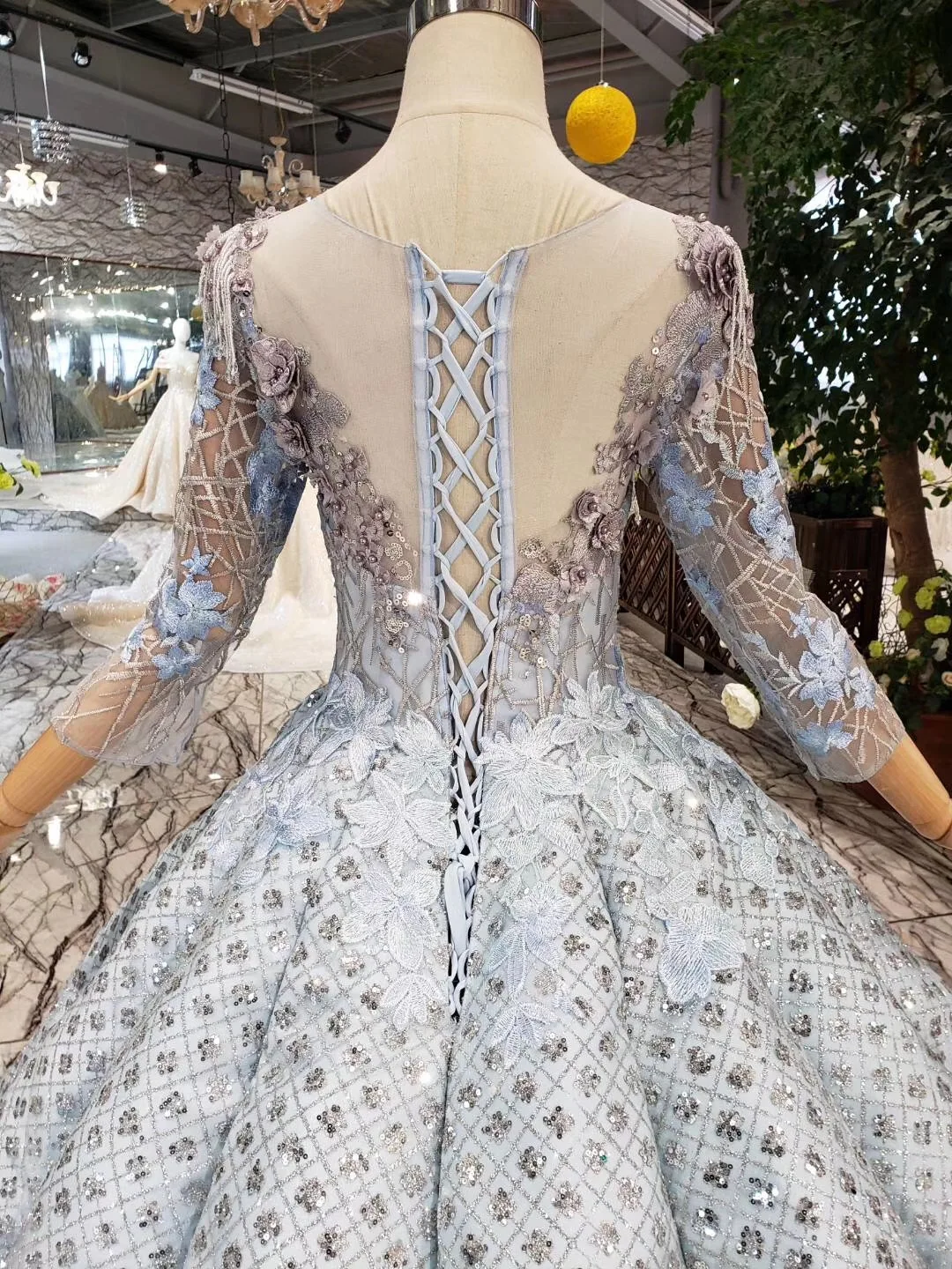 Stock Clean Kisswhite Bridal Evening Prom Dresses Gold Print Lace A Lilne Dresses 210219-034