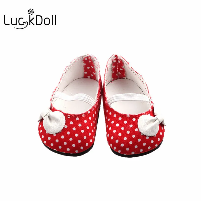 LUCKDOLL красная обувь подходит 18 дюймов Американский 43 см Детские аксессуары для