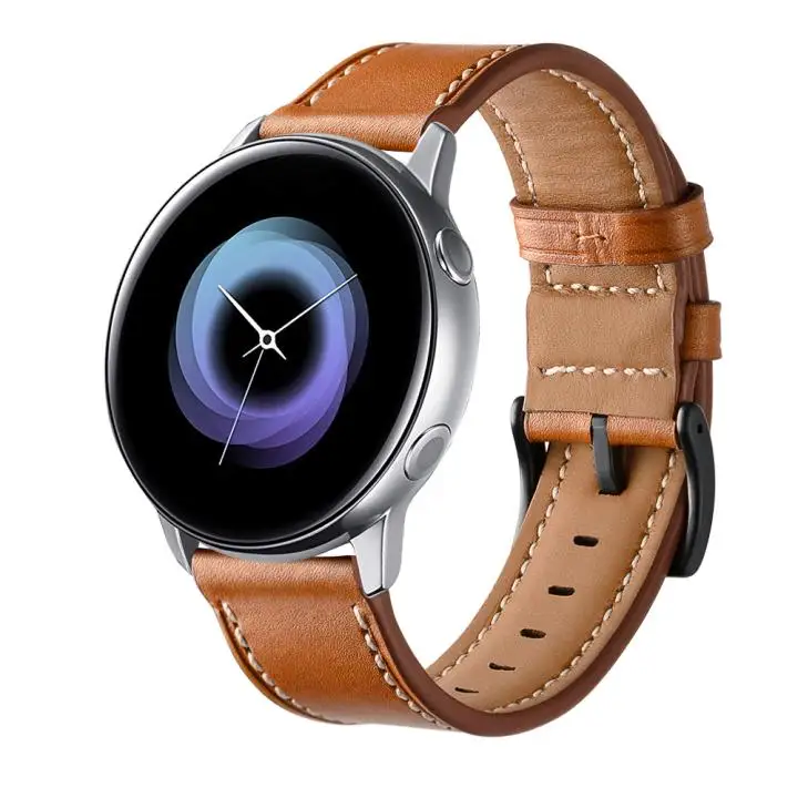 Ремешок из натуральной кожи для samsung Galaxy Watch Active 40 m Quick Release Band сменный ремешок