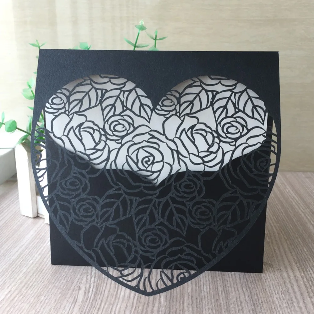 20pcs/lot New Arrival Laser Cut Heart Design Wedding Party Card Invitations Birthday Banquet Supplies | Дом и сад