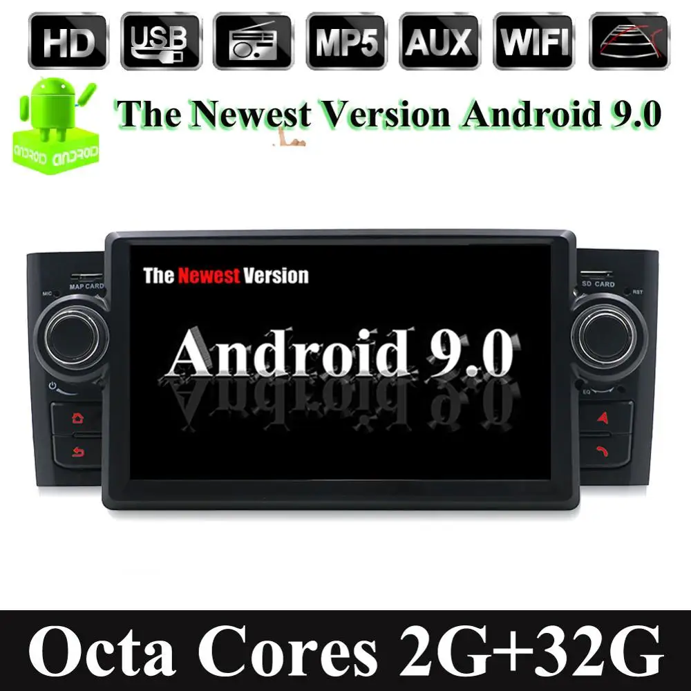 Авторадио 2din android 9,0 Автомагнитола для Fiat Grande Punto Linea 2006 2007 2008 2009 2010 2011 2012 с Wifi камерой заднего вида