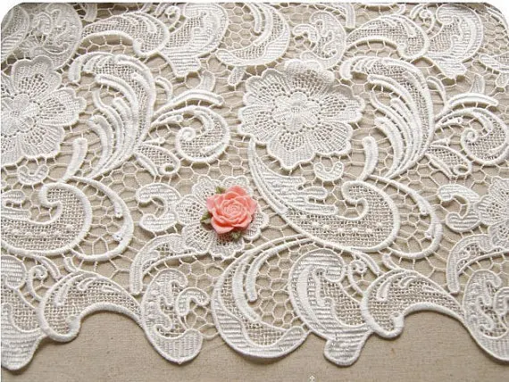 Кружевная ткань черного цвета/цвета слоновой кости трикотажная кружевная Duchesse