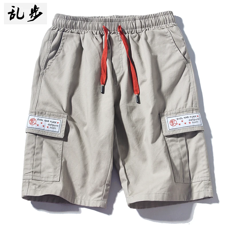 2019 Khaki Summer Men Shorts Casual Cargo Loose Fashion Hip Hop Steampunk Workwear Jogger Pants Harajuku Sports SweatPants S6T23 | Мужская
