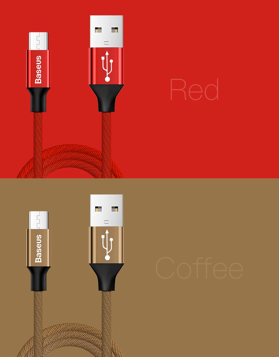 Кабель Micro USB Baseus для быстрой зарядки, кабель для зарядного устройства Microusb для samsung, Xiaomi, кабель для передачи данных, кабели для мобильных телефонов на базе Android, 1 м, 2 м