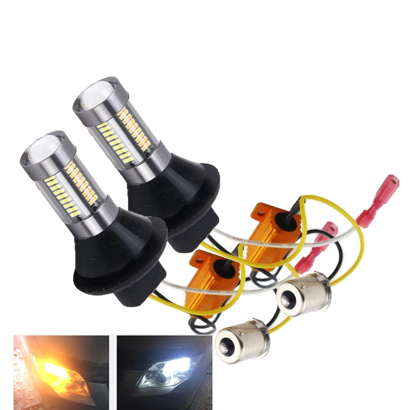 Двухцветные 1156 BA15S BAU15S T20 7440 3156 светодиодный лампы передние противотуманные