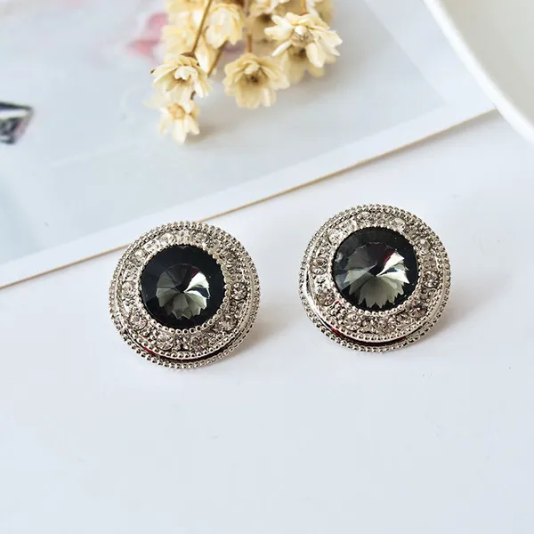 Round Cute Girl Crystal Glass Ear Clip Without Piercing Earrings Jewelry | Украшения и аксессуары