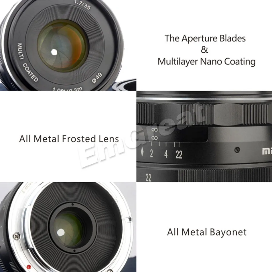 Meike MK-35-1.7 35 мм F1.7 объектив с ручным фокусом APS-C для Canon или sony или Fuji или Для беззеркальных камер с креплением 4/3