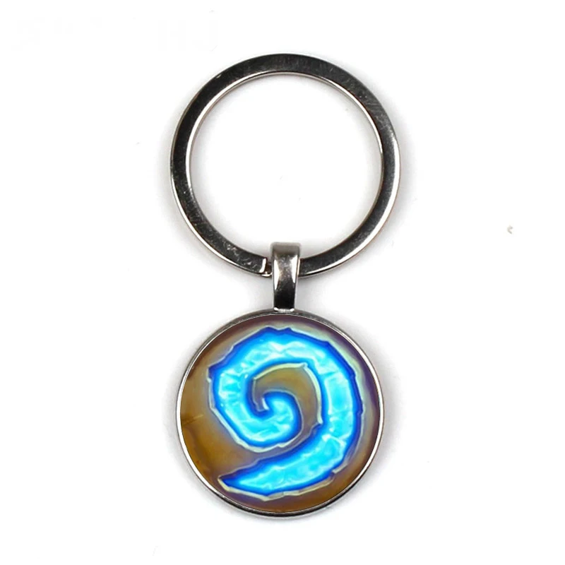 WoW Hearthstone стеклянный круглый брелок для ключей модный автомобильных