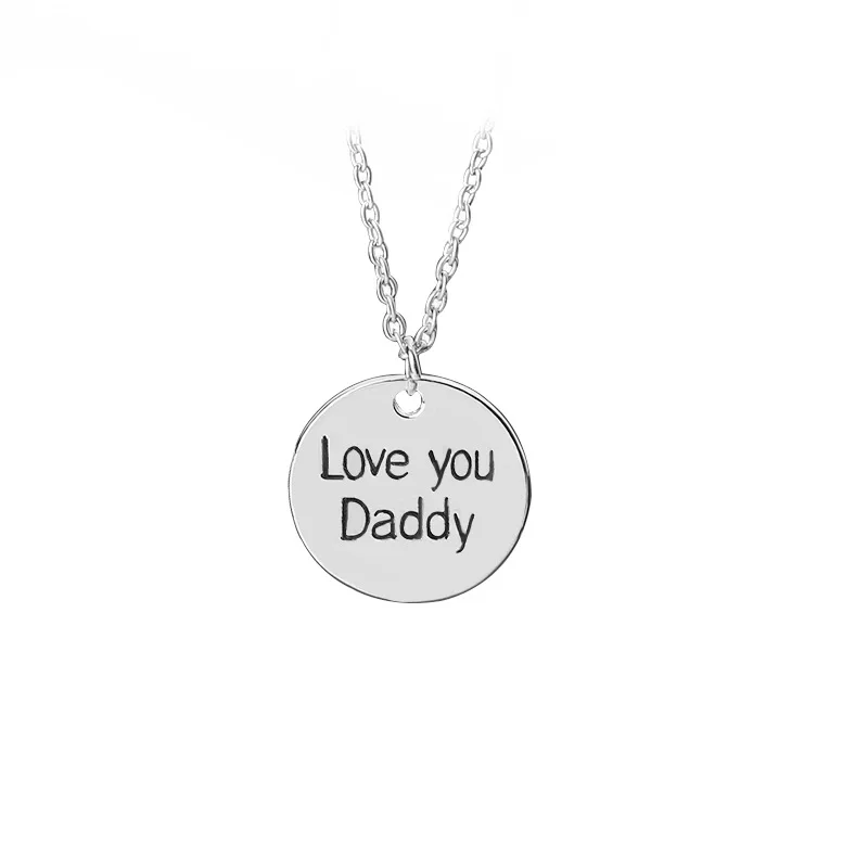 Новое поступление модное Стильное ожерелье с буквенным принтом love you daddy круглое