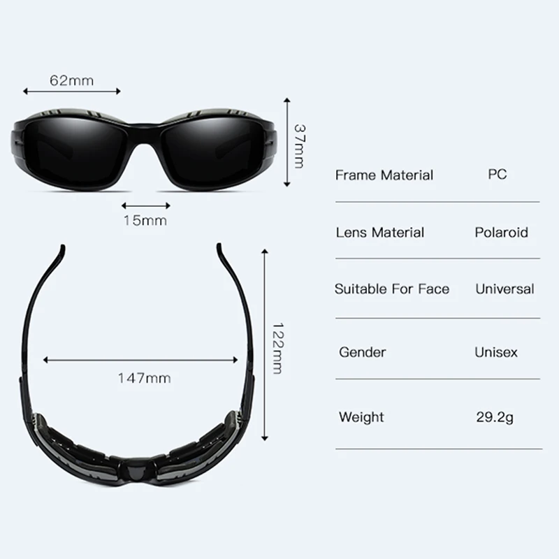 

Classic Outdoor Big Full Frame Goggle for Men Polarized Sunglasses Driving Golf Pilot Eyewears 100% UV400 Polarised Sun Glasses