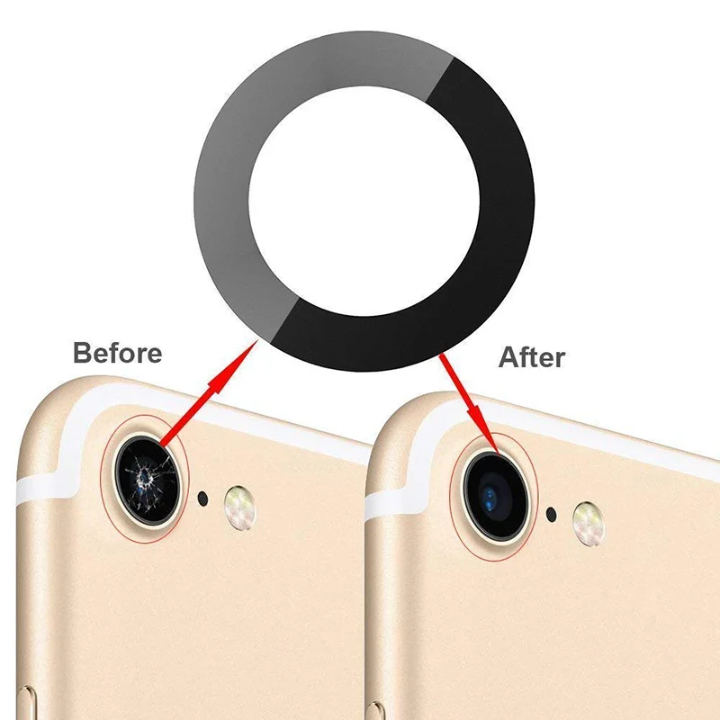 2 шт./лот для iPhone 7 Plus 8 задняя камера стеклянная крышка объектива с клеем Запасная