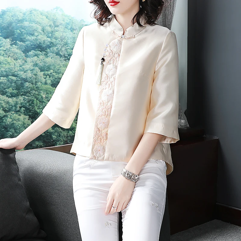 Высококачественные Женские топы весна вышитые Урожай Цветочные Короткие пальто