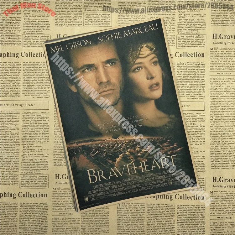 Braveheart Sophie Marceau Mel colomcille Gerard Gibson украшение для дома крафт постер фильма рисунок