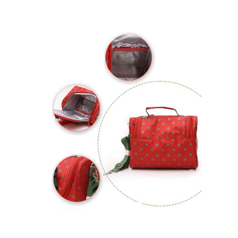 

Korean version of the dot mini paragraph shoulder baby diaper bag travel baby care back milk bag handbag waterproof storage bag