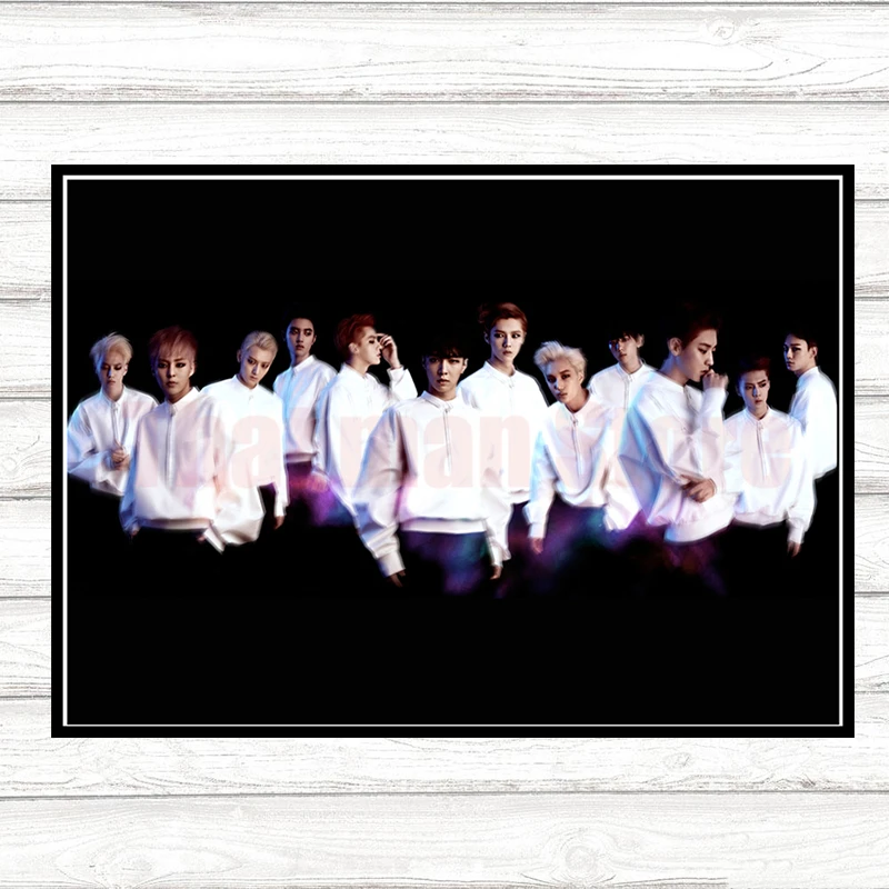 EXO LOTTO плакаты K-Pop Dance-Pop настенные наклейки белая мелованная бумага декоративные картины - Цвет: Красный