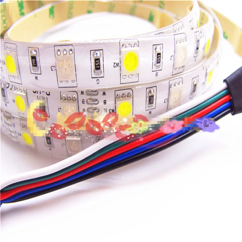5 м гибкая RGBW 5050 SMD Светодиодная лента Водонепроницаемая DC12V RGB + белая Диодная