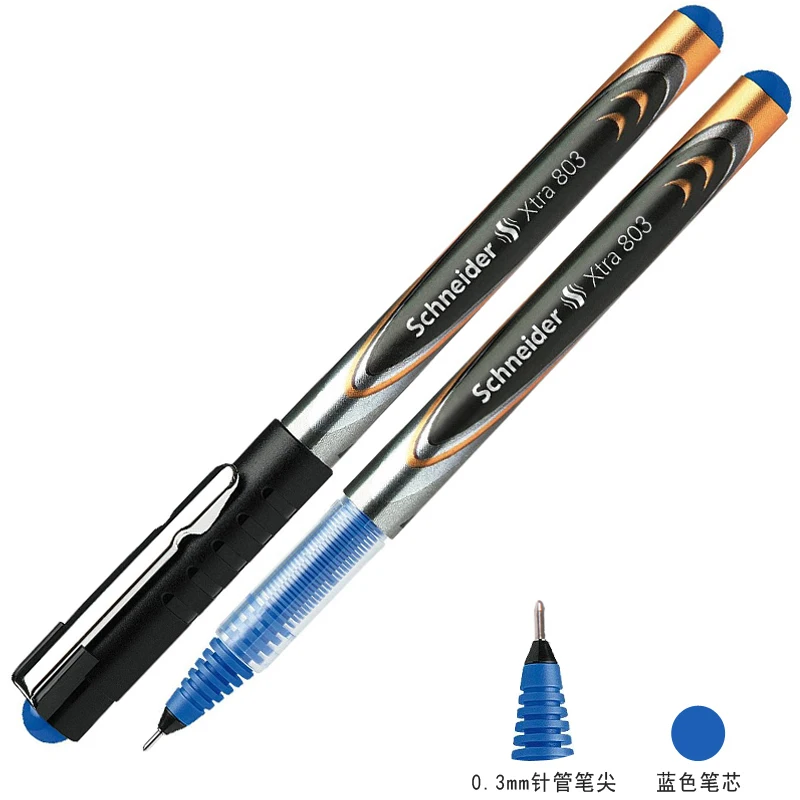 Blue 3Pcs 3 шт. Шнайдер Экстра 805 гелевая ручка шариковая ручка подписания студенческий экзамен 0,5 мм кончик иглы черный/синий/красный офисные и школьные принадлежности - Цвет: Blue 3Pcs