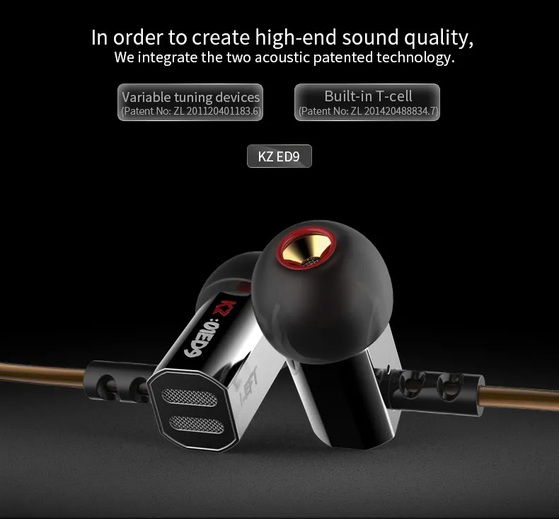 Хит,, KZ ED9, 3,5 мм, наушники в ухо, тяжелый бас, HIFI, DJ, наушники для Mp3, Mp4 телефона, обычные