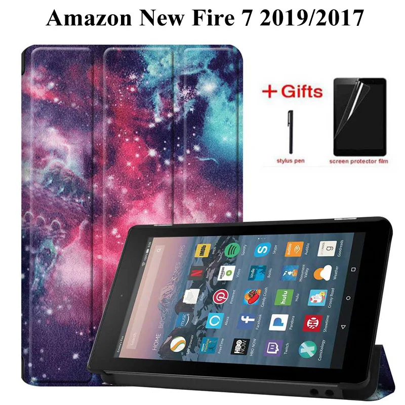 Умный чехол Trifold для Amazon Kindle Fire 7 2019 2017 с функцией автоматического сна/пробуждения