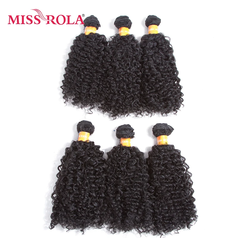 Синтетические вьющиеся волосы Miss Rola 1B # для наращивания 9 5 дюйма 6 шт./упак.